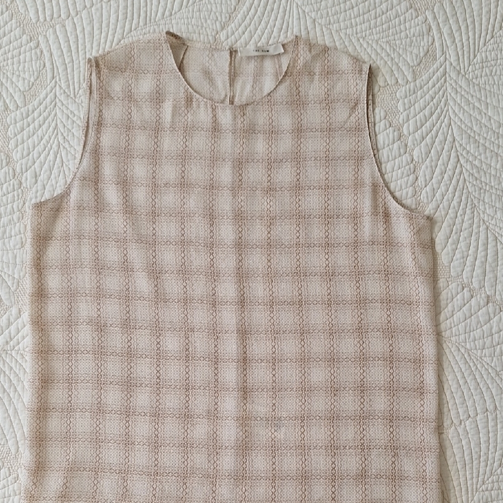 The Row Cream Sleeveless Blouse Minimalist Design